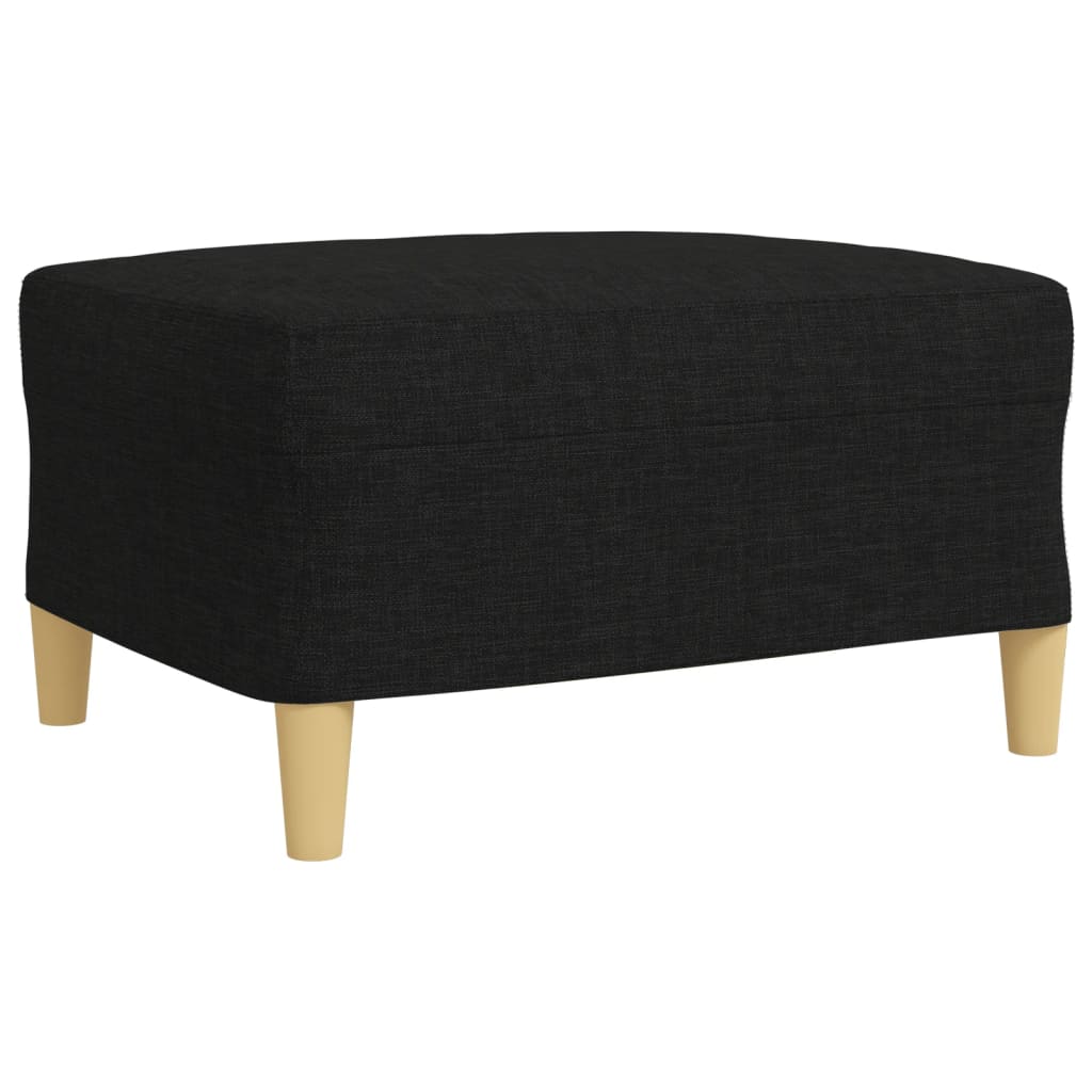 4-delige Loungeset met voetenbank en kussens stof zwart is nu te koop bij PeponiXL, paradijselijk wonen!