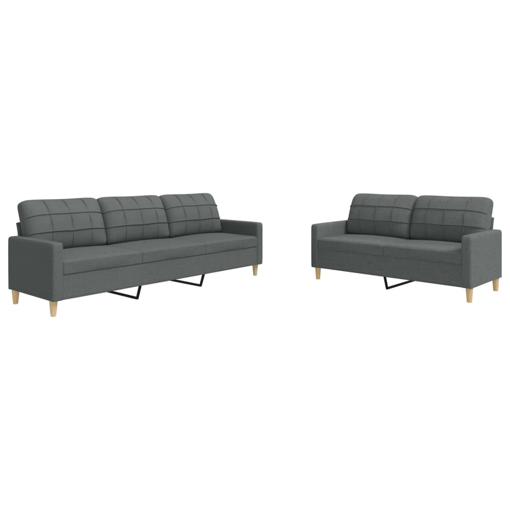 2-delige Loungeset stof donkergrijs is nu te koop bij PeponiXL, paradijselijk wonen!