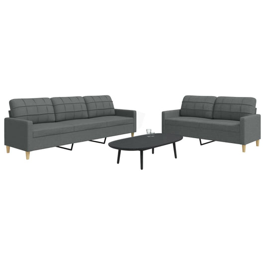 2-delige Loungeset stof donkergrijs is nu te koop bij PeponiXL, paradijselijk wonen!
