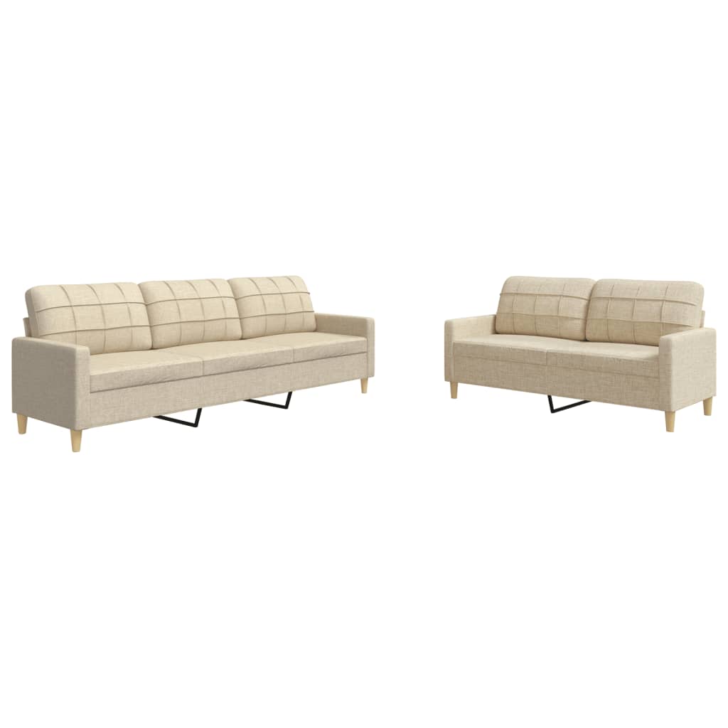 2-delige Loungeset stof crèmekleurig is nu te koop bij PeponiXL, paradijselijk wonen!