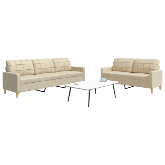 2-delige Loungeset stof crèmekleurig is nu te koop bij PeponiXL, paradijselijk wonen!