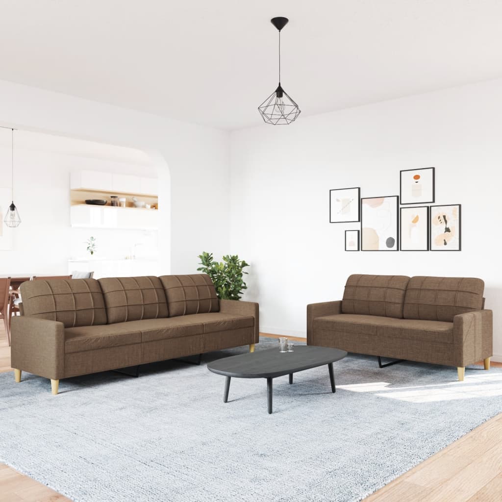 2-delige Loungeset stof bruin is nu te koop bij PeponiXL, paradijselijk wonen!