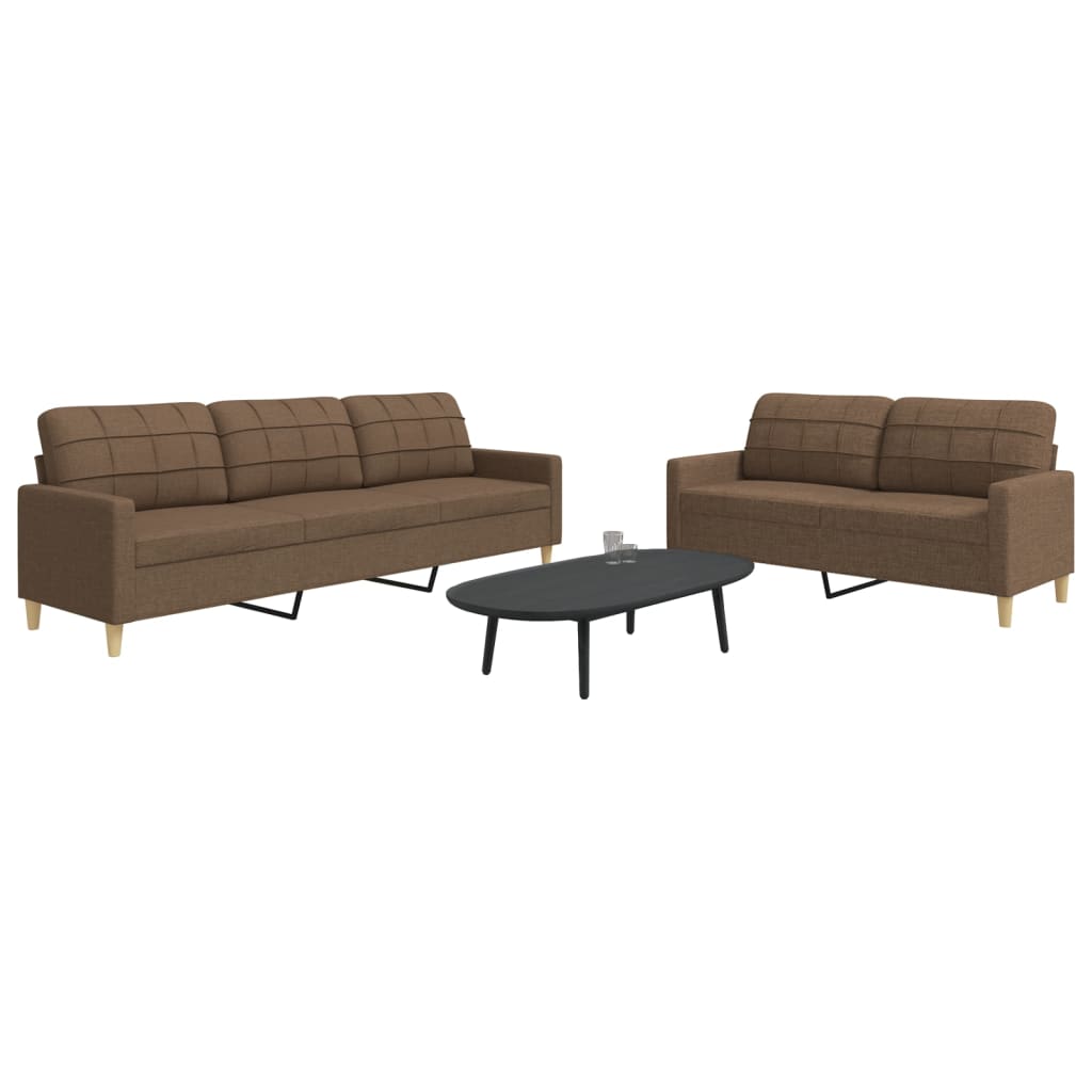 2-delige Loungeset stof bruin is nu te koop bij PeponiXL, paradijselijk wonen!