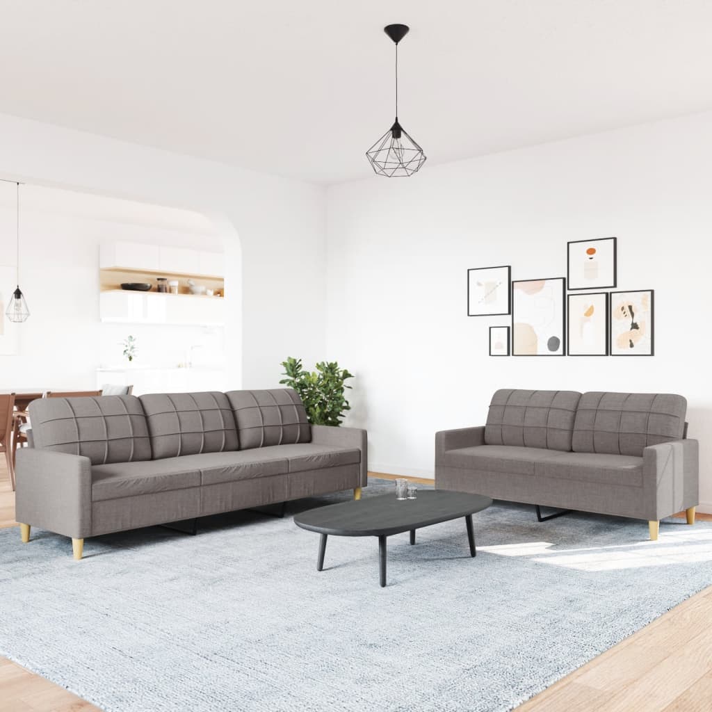 2-delige Loungeset stof taupe is nu te koop bij PeponiXL, paradijselijk wonen!