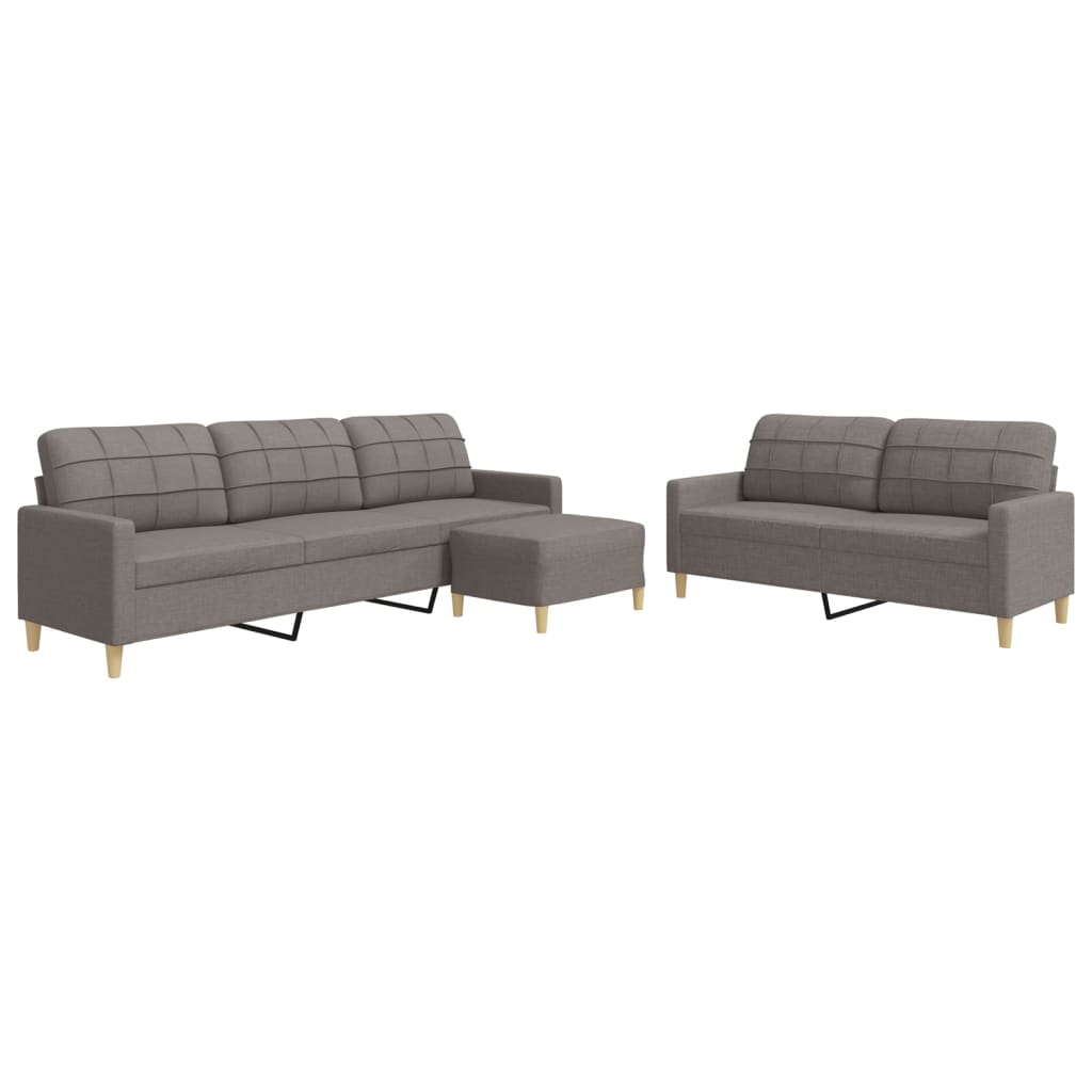 3-delige Loungeset met voetenbank stof taupe is nu te koop bij PeponiXL, paradijselijk wonen!