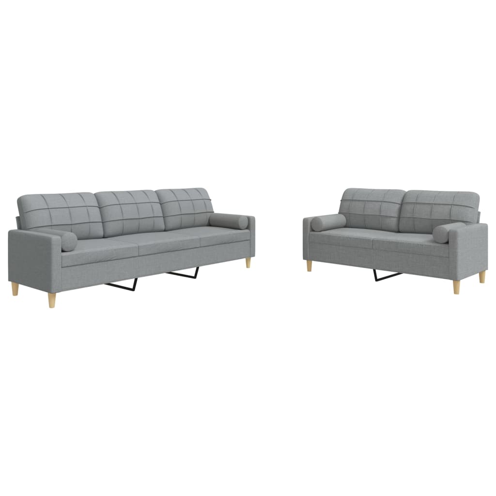 2-delige Loungeset met sierkussens stof lichtgrijs is nu te koop bij PeponiXL, paradijselijk wonen!