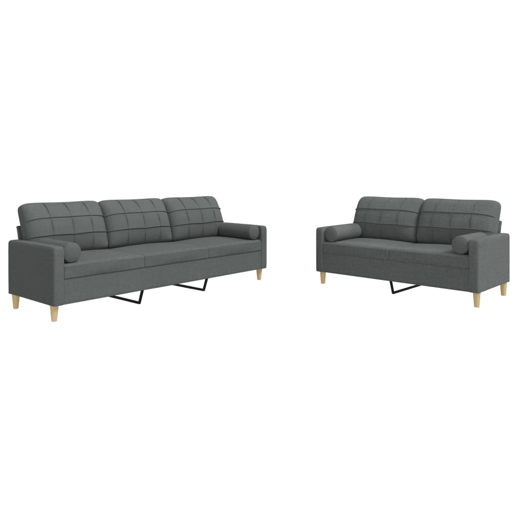 2-delige Loungeset met sierkussens stof donkergrijs is nu te koop bij PeponiXL, paradijselijk wonen!