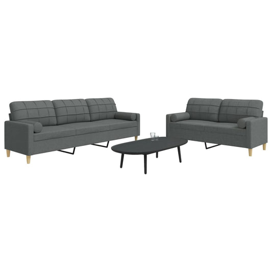 2-delige Loungeset met sierkussens stof donkergrijs is nu te koop bij PeponiXL, paradijselijk wonen!