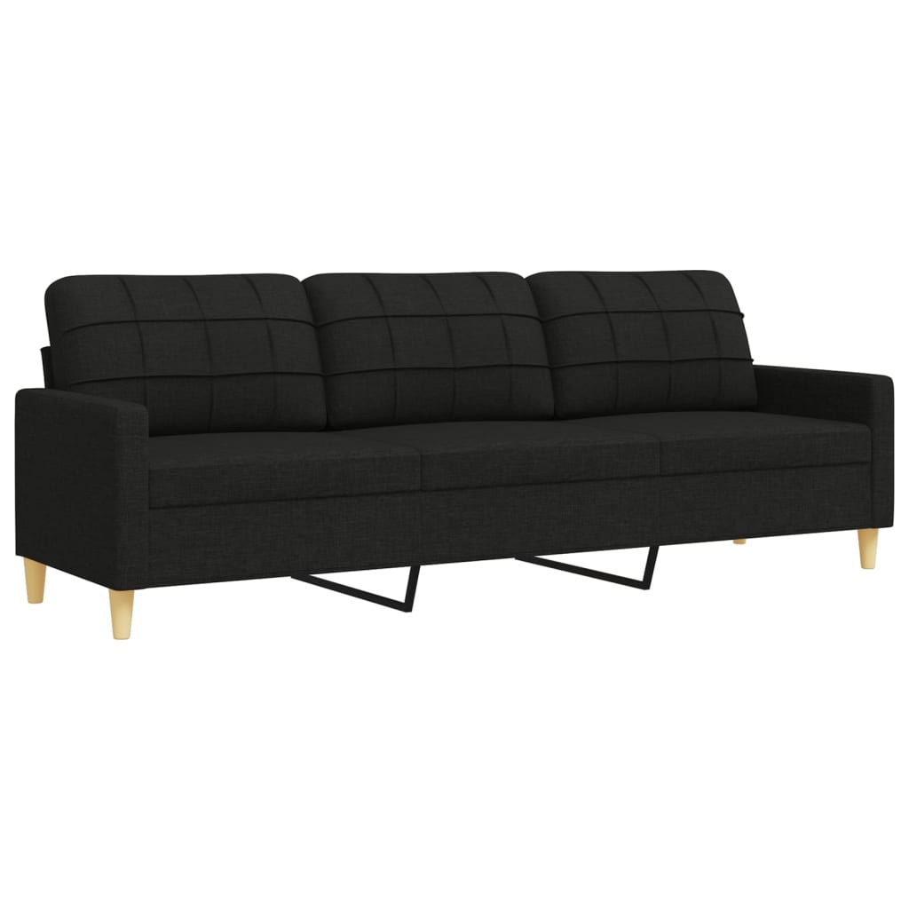2-delige Loungeset met sierkussens stof zwart is nu te koop bij PeponiXL, paradijselijk wonen!