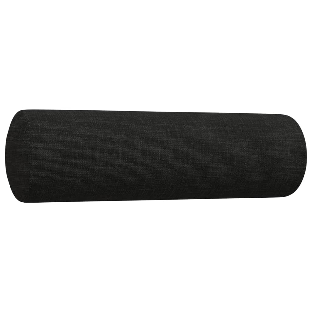 2-delige Loungeset met sierkussens stof zwart is nu te koop bij PeponiXL, paradijselijk wonen!