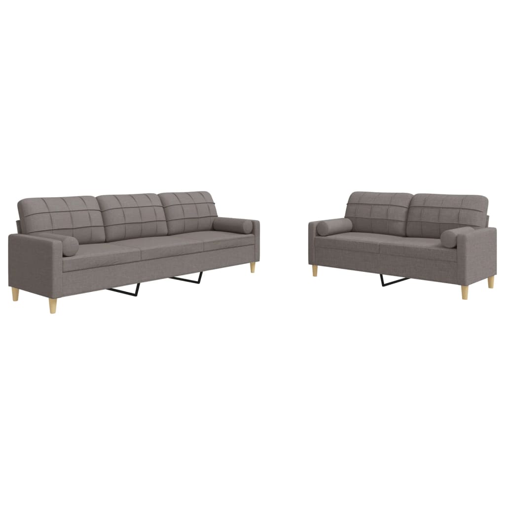 2-delige Loungeset met sierkussens stof taupe is nu te koop bij PeponiXL, paradijselijk wonen!