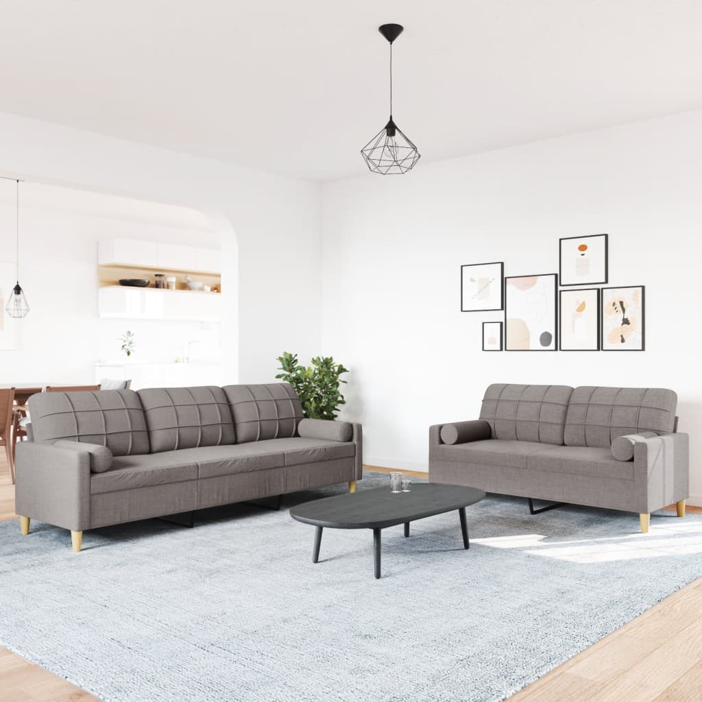 2-delige Loungeset met sierkussens stof taupe is nu te koop bij PeponiXL, paradijselijk wonen!