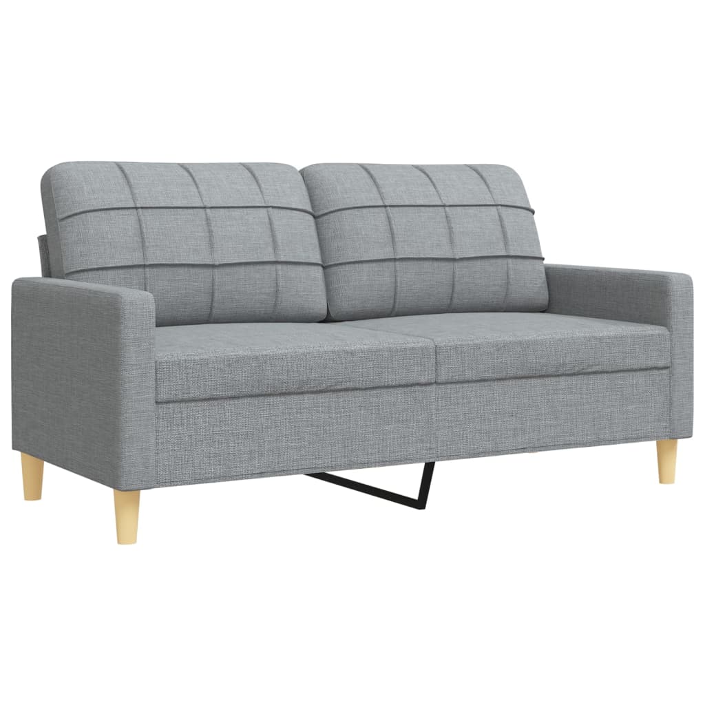 3-delige Loungeset met voetenbank en kussens stof lichtgrijs is nu te koop bij PeponiXL, paradijselijk wonen!