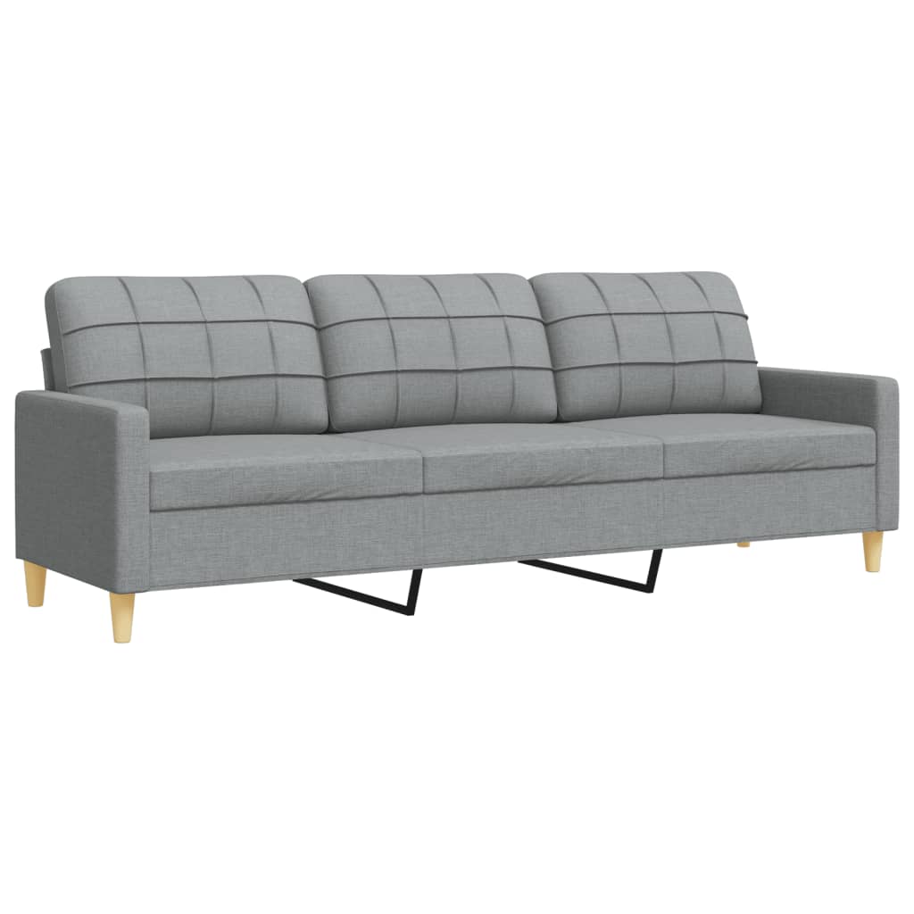 3-delige Loungeset met voetenbank en kussens stof lichtgrijs is nu te koop bij PeponiXL, paradijselijk wonen!