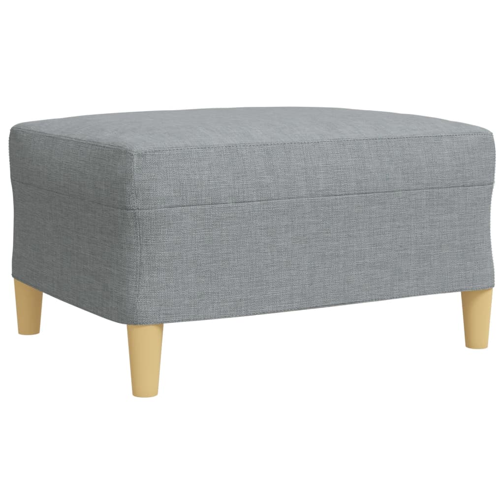 3-delige Loungeset met voetenbank en kussens stof lichtgrijs is nu te koop bij PeponiXL, paradijselijk wonen!