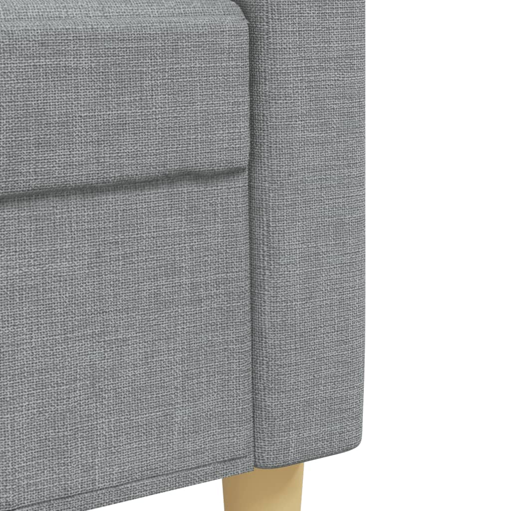 3-delige Loungeset met voetenbank en kussens stof lichtgrijs is nu te koop bij PeponiXL, paradijselijk wonen!