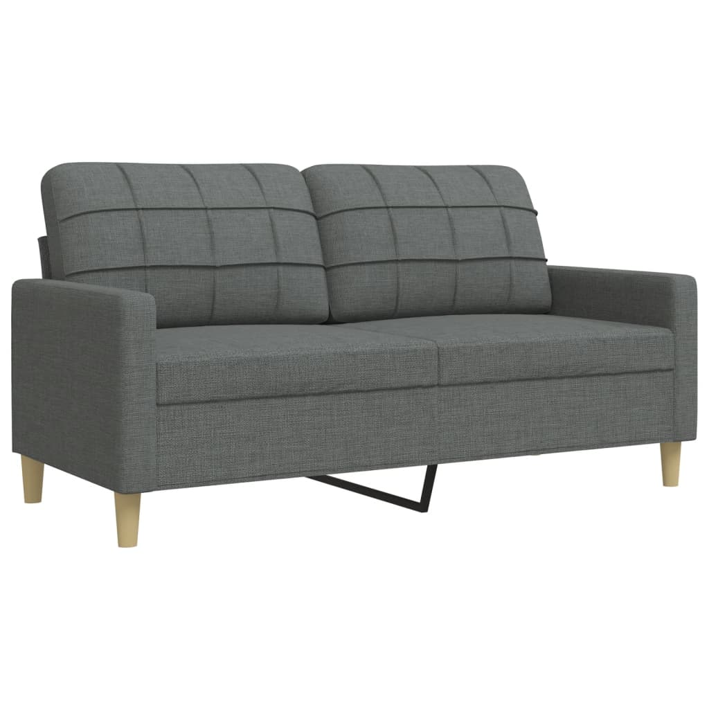 3-delige Loungeset met voetenbank en kussens stof donkergrijs is nu te koop bij PeponiXL, paradijselijk wonen!