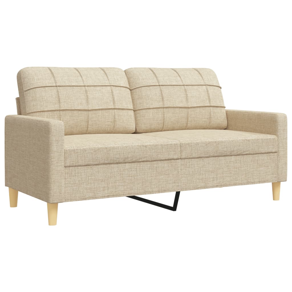 3-delige Loungeset met voetenbank en kussens stof crèmekleurig is nu te koop bij PeponiXL, paradijselijk wonen!