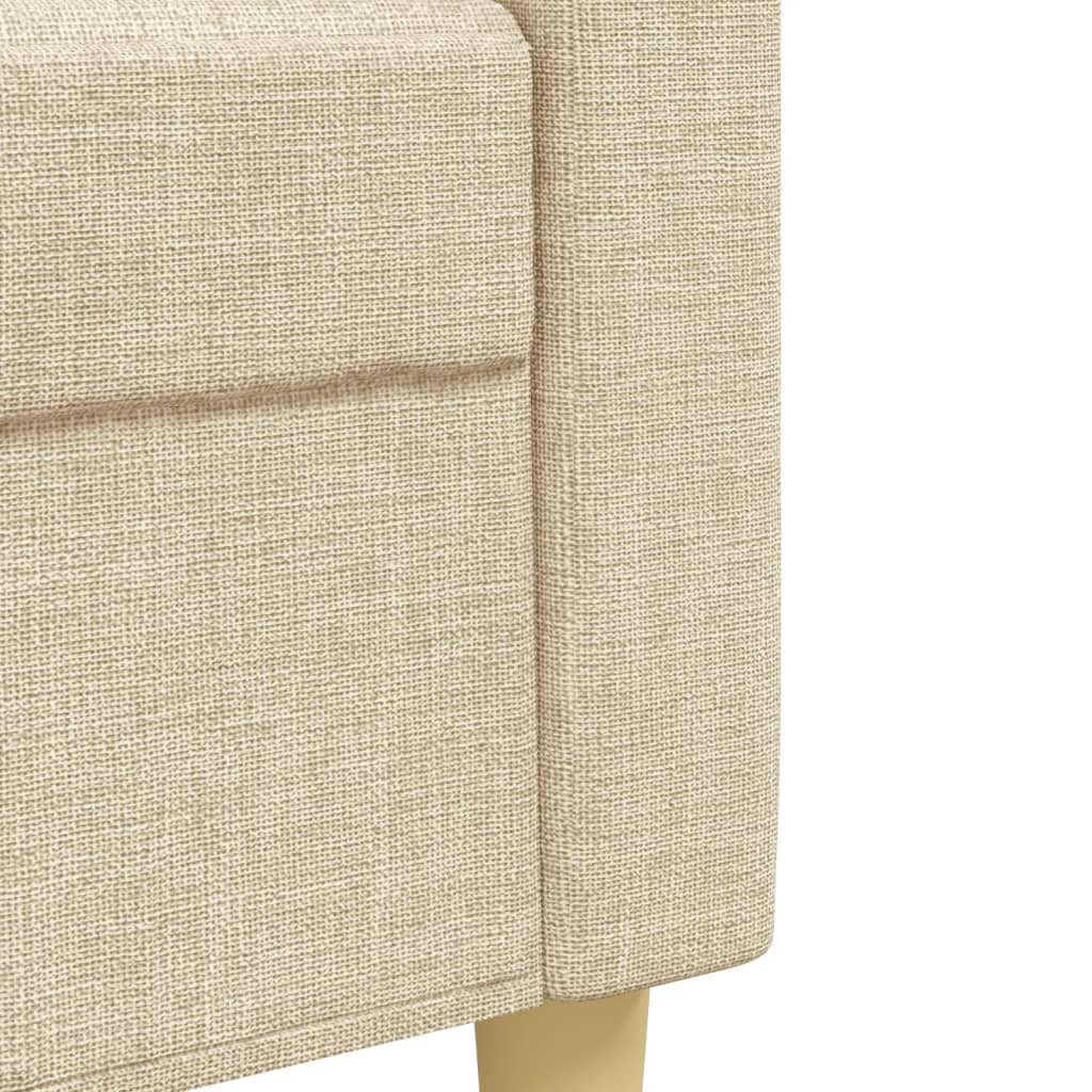 3-delige Loungeset met voetenbank en kussens stof crèmekleurig is nu te koop bij PeponiXL, paradijselijk wonen!