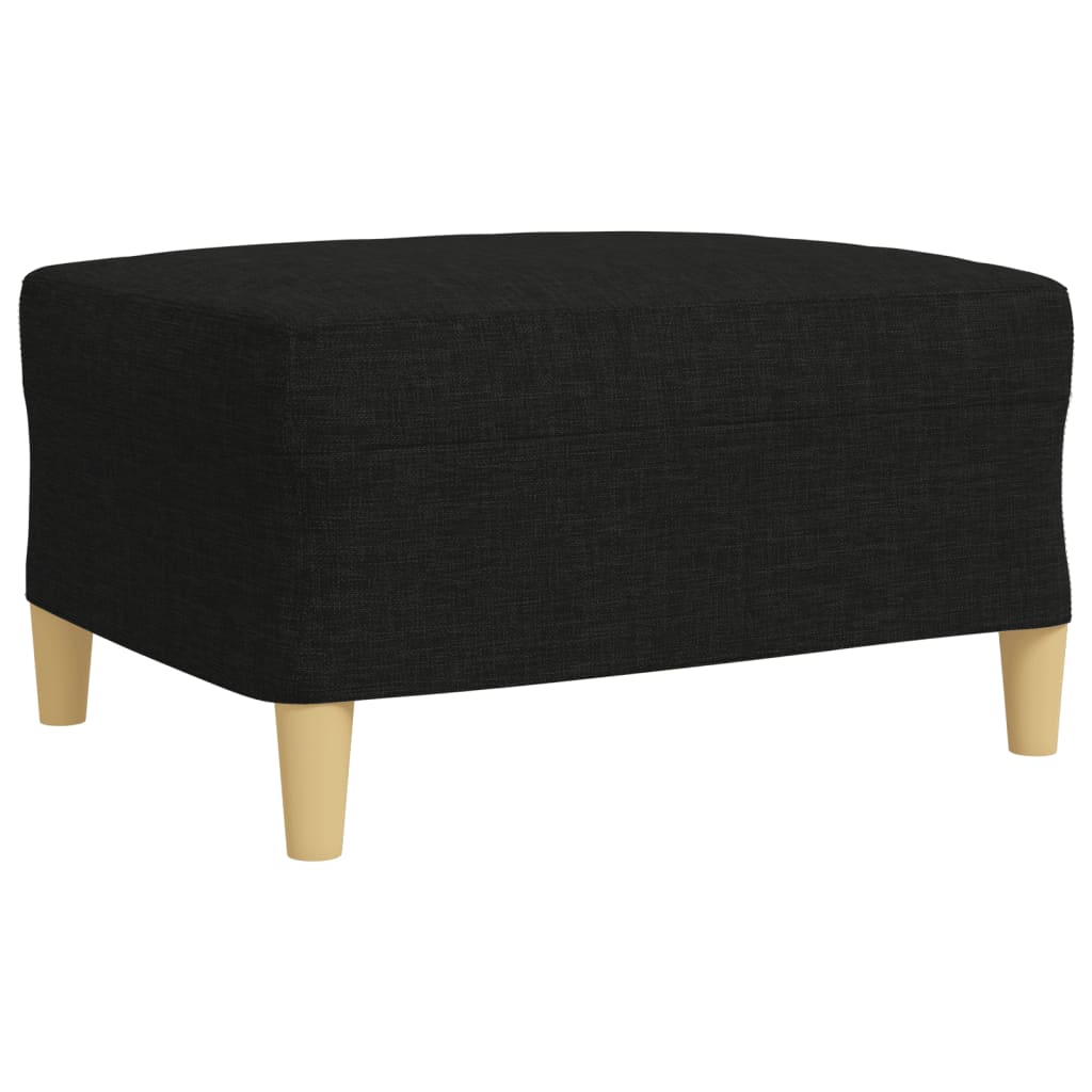 3-delige Loungeset met voetenbank en kussens stof zwart is nu te koop bij PeponiXL, paradijselijk wonen!