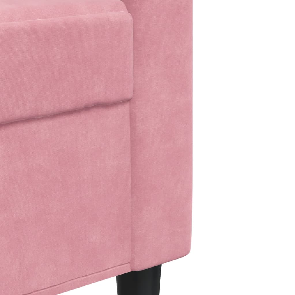 3-delige Loungeset met kussens fluweel roze is nu te koop bij PeponiXL, paradijselijk wonen!