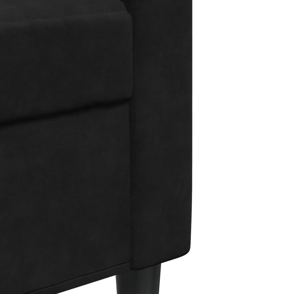 3-delige Loungeset met kussens fluweel zwart is nu te koop bij PeponiXL, paradijselijk wonen!