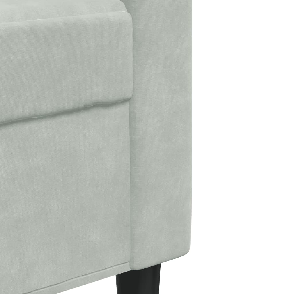 4-delige Loungeset met kussens fluweel lichtgrijs is nu te koop bij PeponiXL, paradijselijk wonen!
