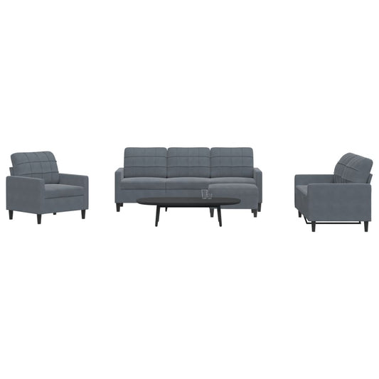 4-delige Loungeset met kussens fluweel donkergrijs is nu te koop bij PeponiXL, paradijselijk wonen!