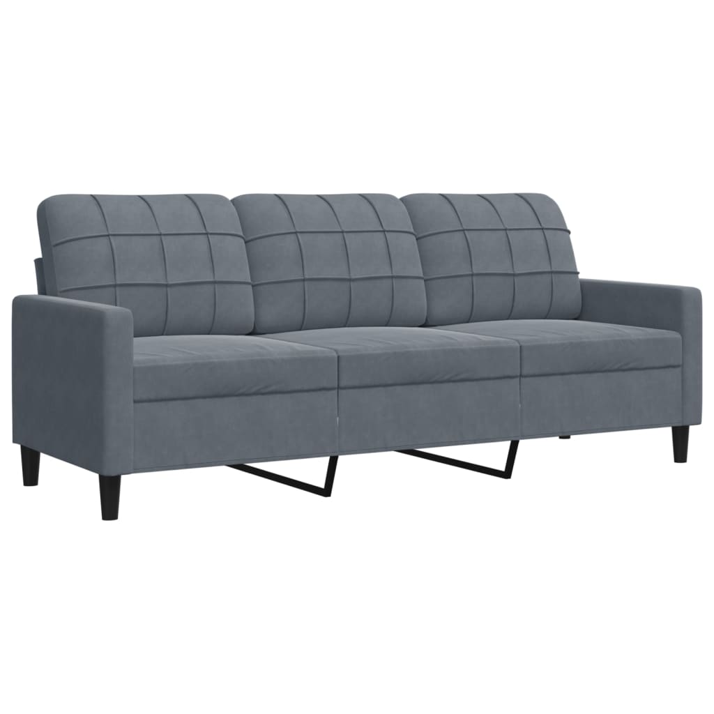 3-delige Loungeset met kussens en bolsters fluweel donkergrijs is nu te koop bij PeponiXL, paradijselijk wonen!