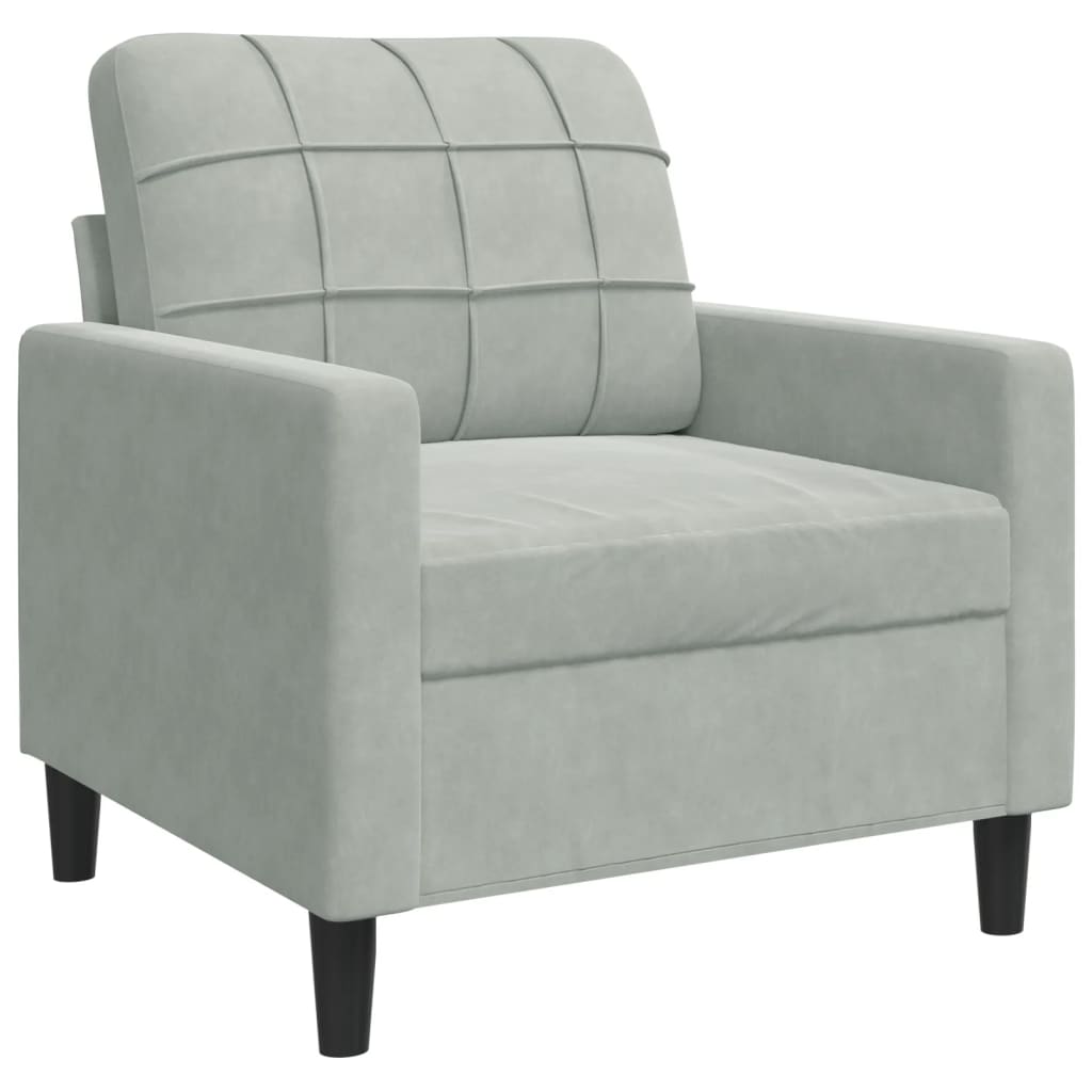 4-delige Loungeset met kussens en bolsters fluweel lichtgrijs is nu te koop bij PeponiXL, paradijselijk wonen!