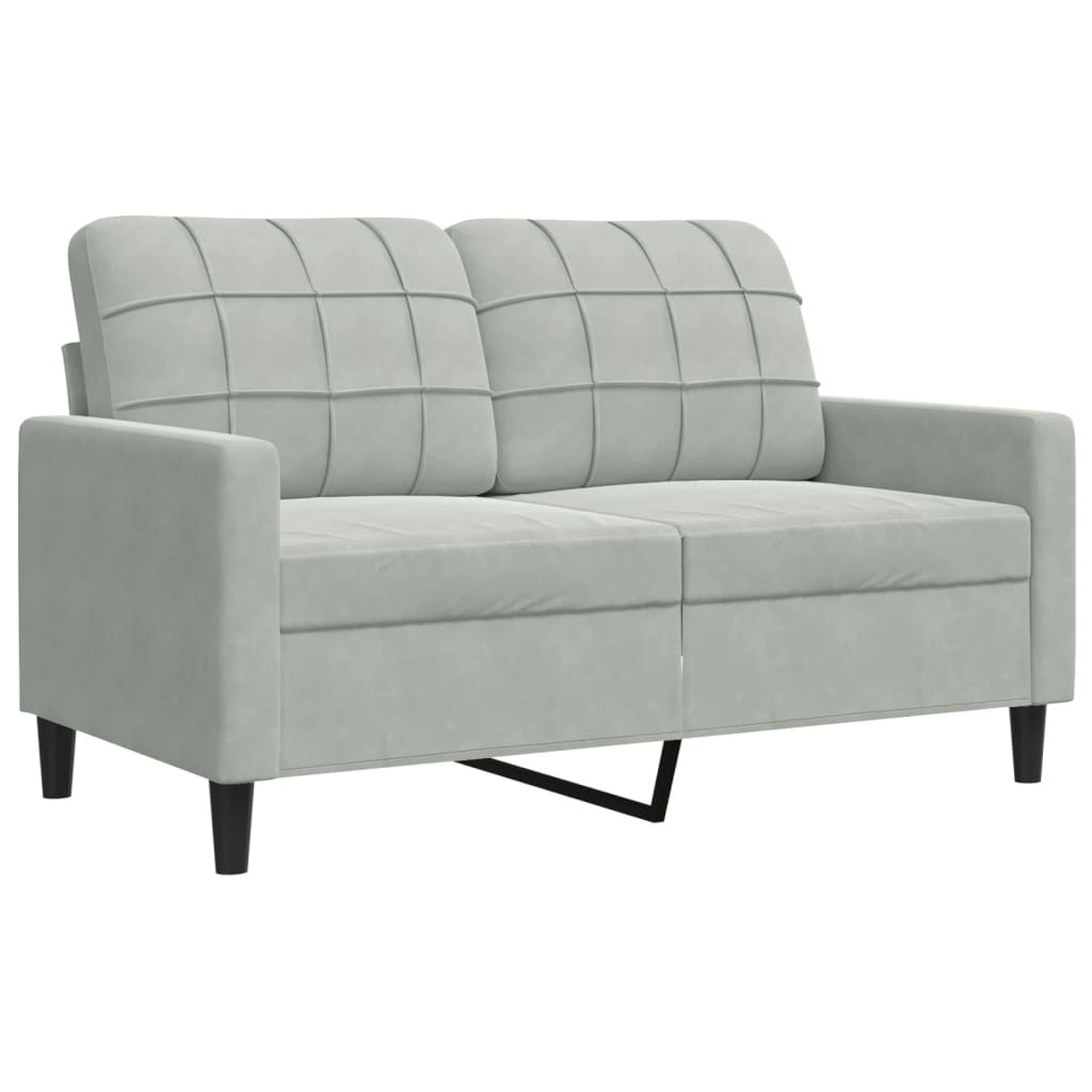 2-delige Loungeset met kussens fluweel lichtgrijs is nu te koop bij PeponiXL, paradijselijk wonen!