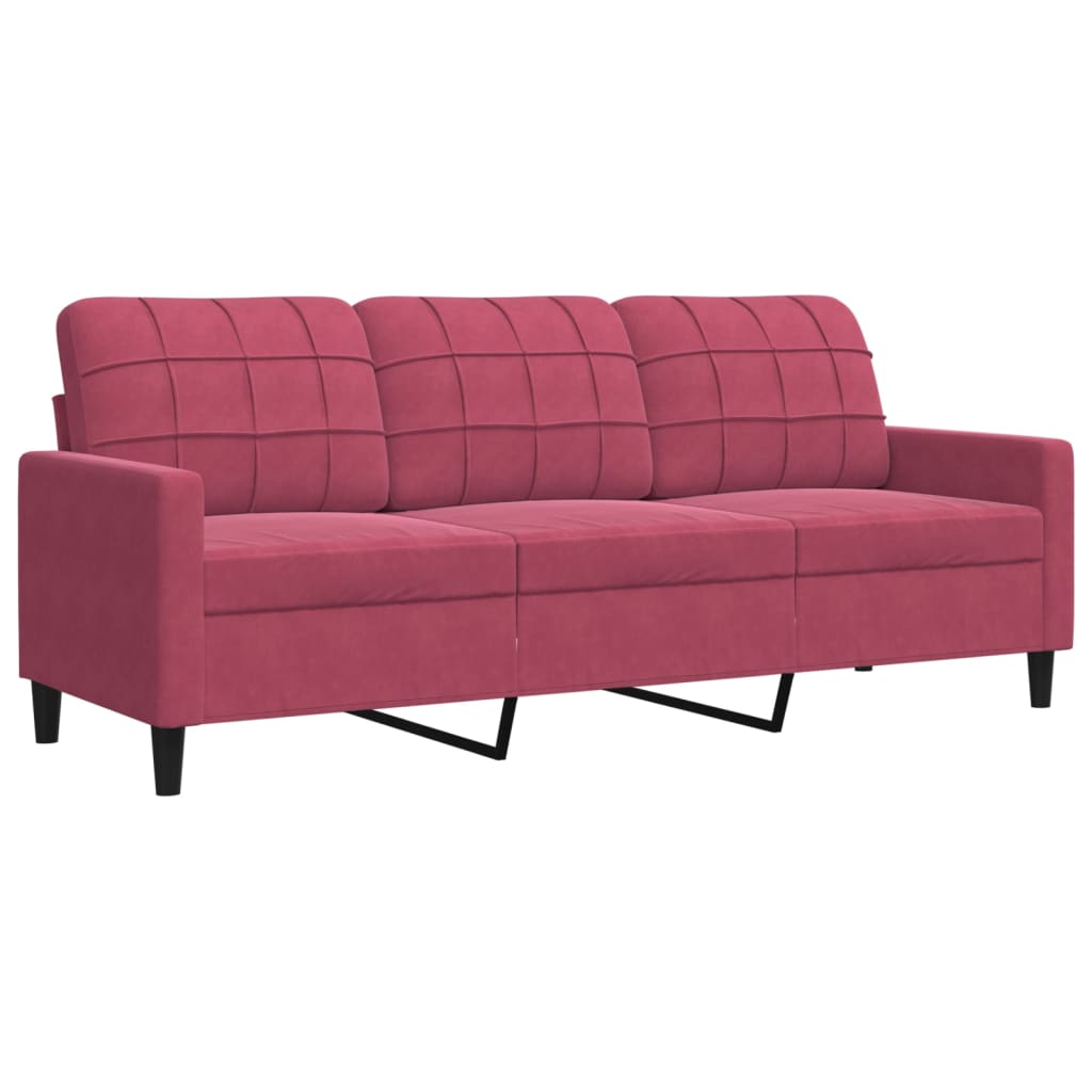 2-delige Loungeset met kussens fluweel wijnrood is nu te koop bij PeponiXL, paradijselijk wonen!