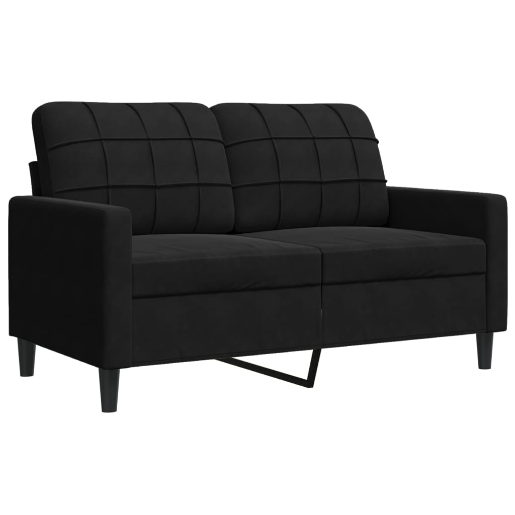 2-delige Loungeset met kussens fluweel zwart is nu te koop bij PeponiXL, paradijselijk wonen!