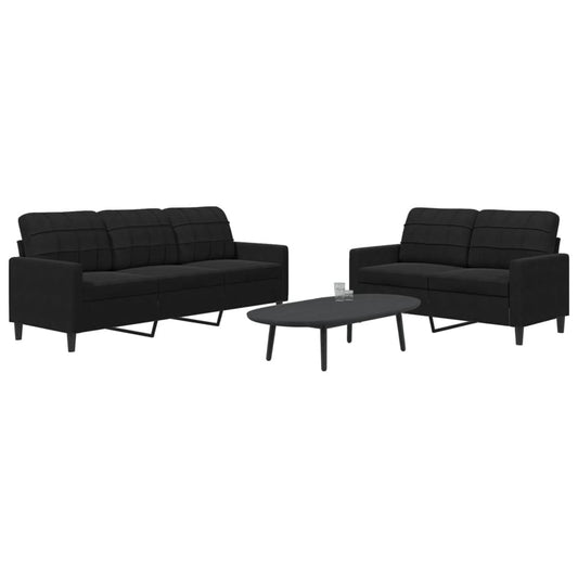 2-delige Loungeset met kussens fluweel zwart is nu te koop bij PeponiXL, paradijselijk wonen!