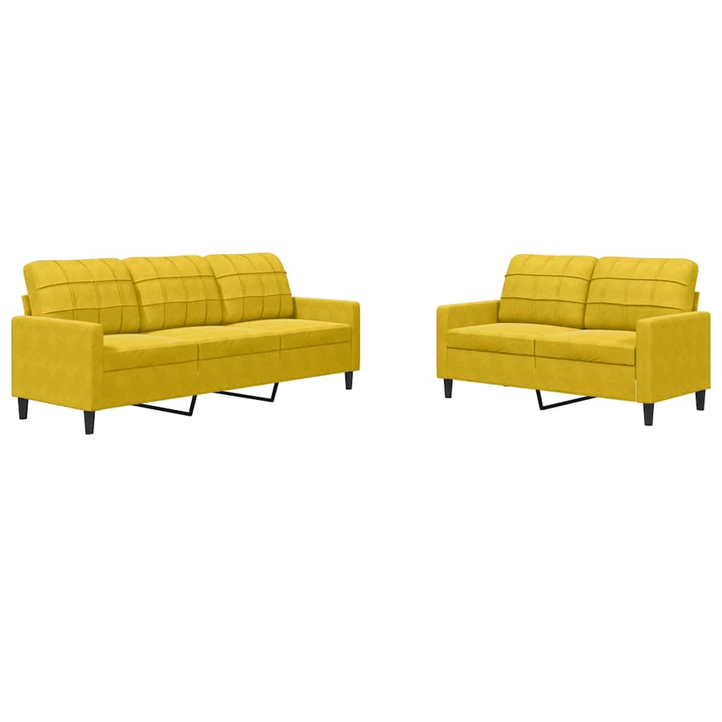 2-delige Loungeset met kussens fluweel geel is nu te koop bij PeponiXL, paradijselijk wonen!