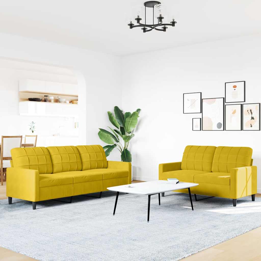 2-delige Loungeset met kussens fluweel geel is nu te koop bij PeponiXL, paradijselijk wonen!