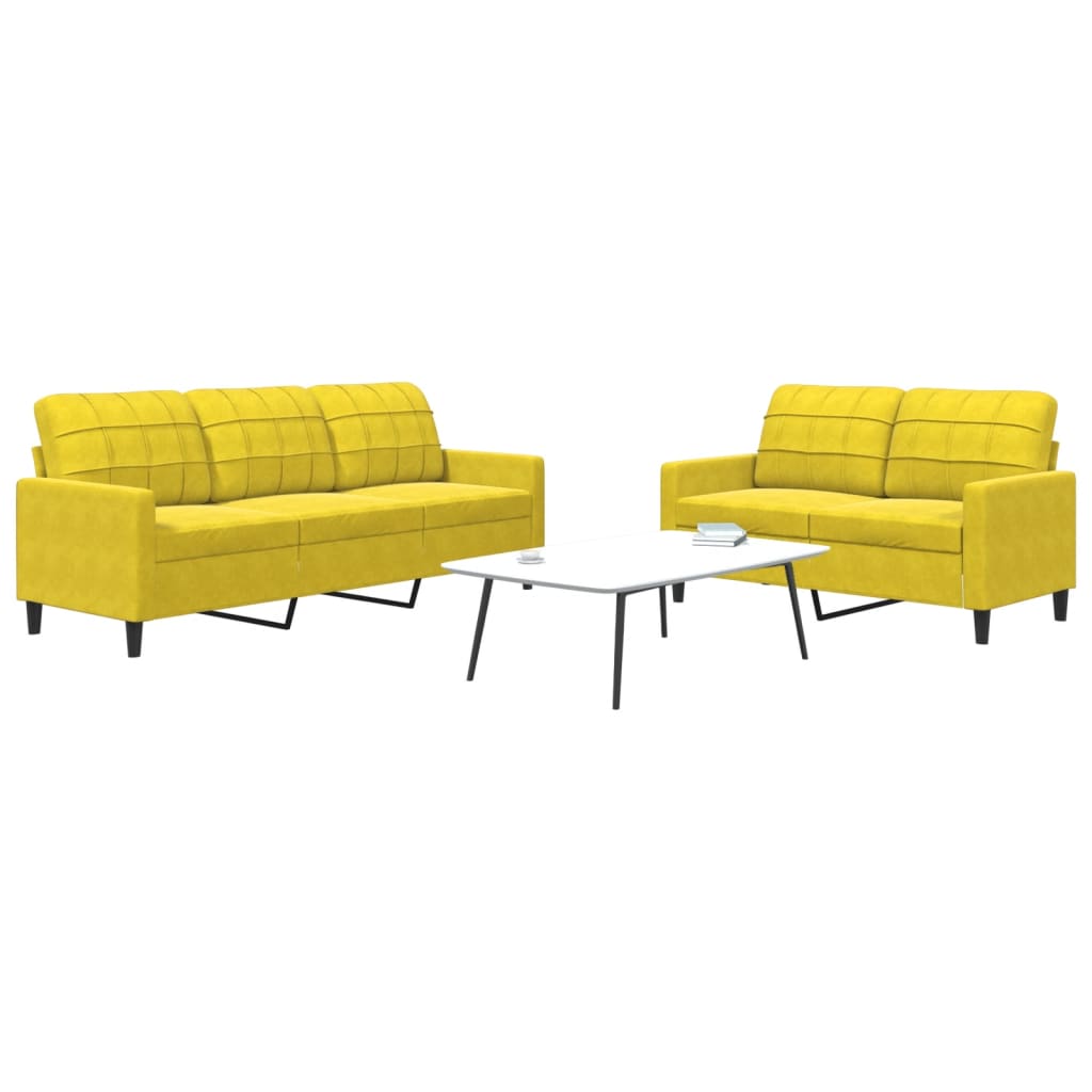 2-delige Loungeset met kussens fluweel geel is nu te koop bij PeponiXL, paradijselijk wonen!
