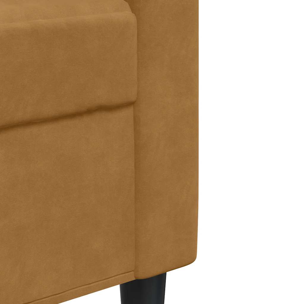 2-delige Loungeset met kussens fluweel bruin is nu te koop bij PeponiXL, paradijselijk wonen!