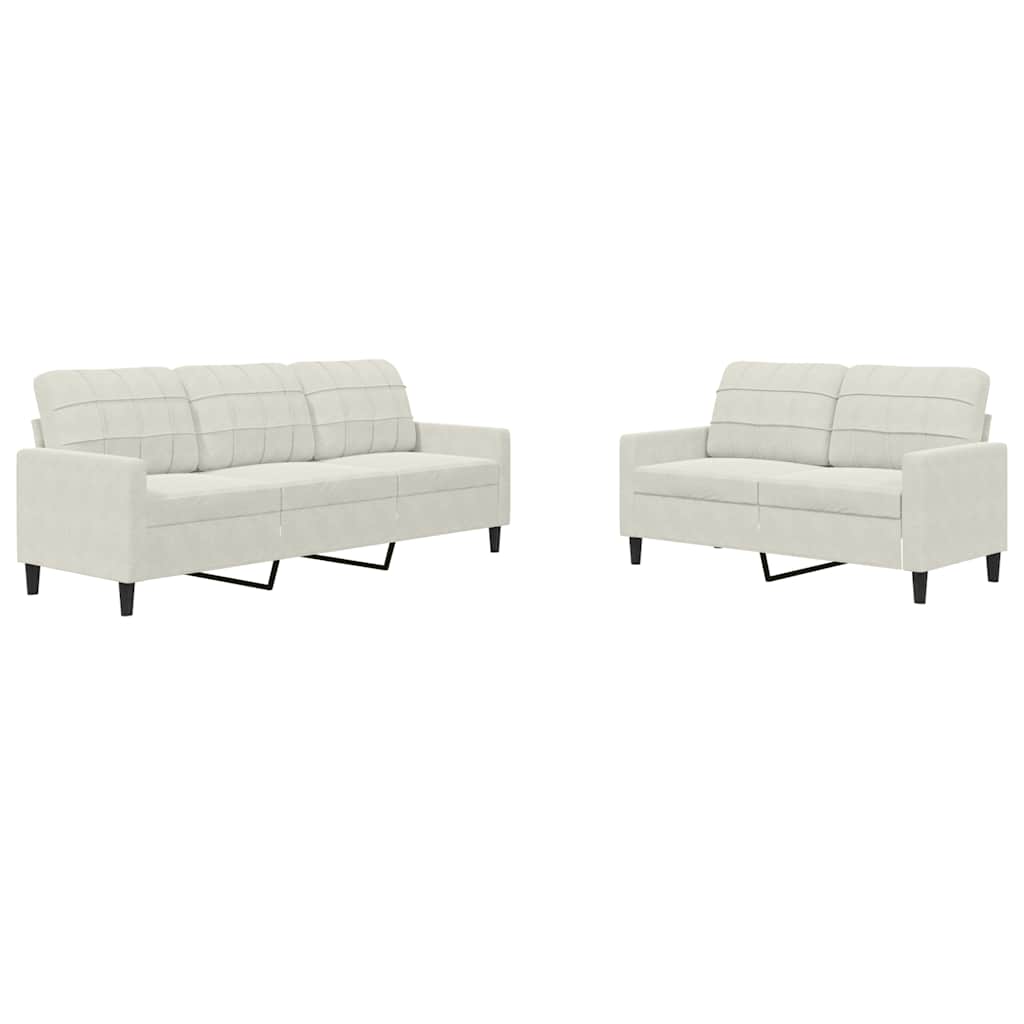 2-delige Loungeset met kussens fluweel crèmekleurig is nu te koop bij PeponiXL, paradijselijk wonen!