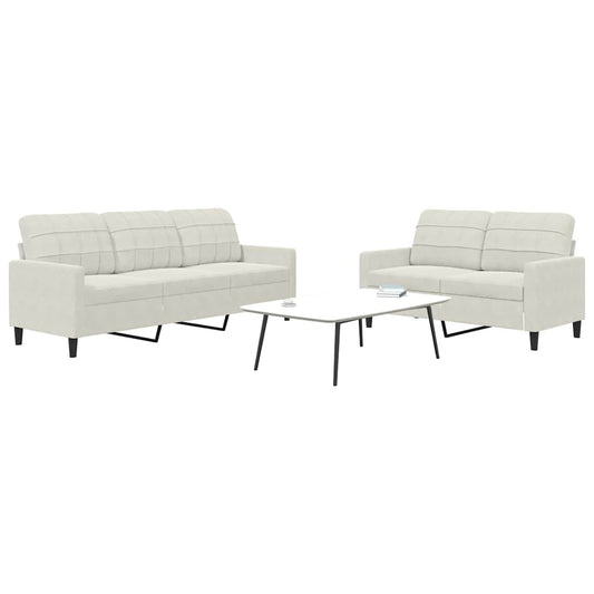 2-delige Loungeset met kussens fluweel crèmekleurig is nu te koop bij PeponiXL, paradijselijk wonen!