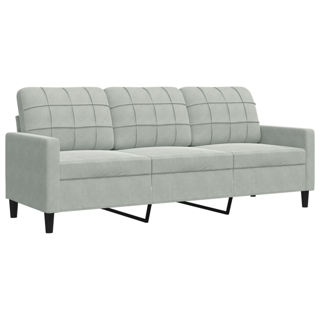 3-delige Loungeset met kussens fluweel lichtgrijs is nu te koop bij PeponiXL, paradijselijk wonen!