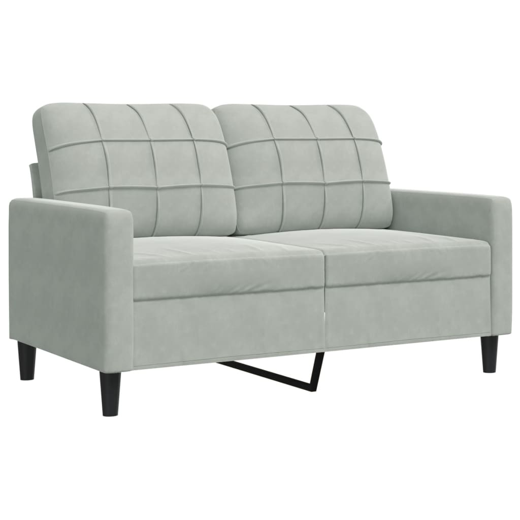 3-delige Loungeset met kussens fluweel lichtgrijs is nu te koop bij PeponiXL, paradijselijk wonen!