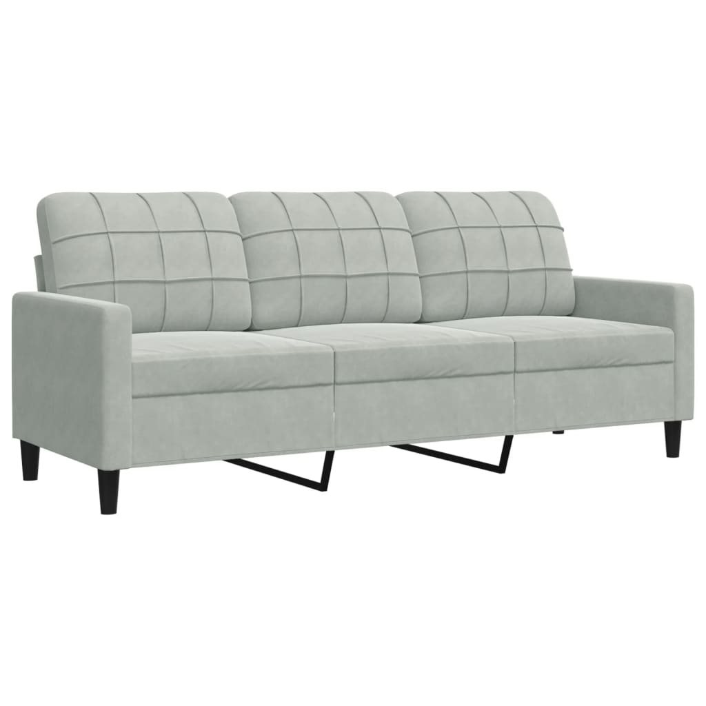 3-delige Loungeset met kussens en bolsters fluweel lichtgrijs is nu te koop bij PeponiXL, paradijselijk wonen!