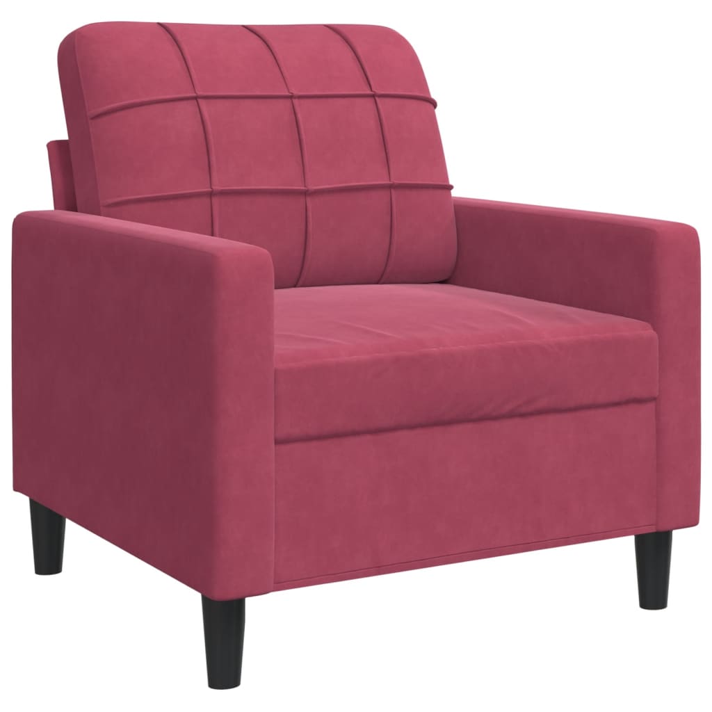 3-delige Loungeset met kussens fluweel wijnrood is nu te koop bij PeponiXL, paradijselijk wonen!