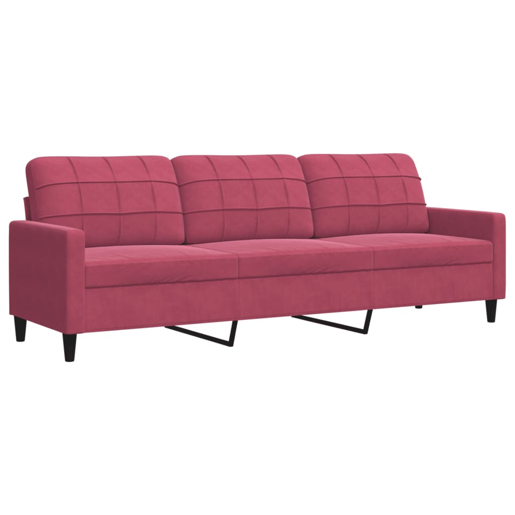3-delige Loungeset met kussens fluweel wijnrood is nu te koop bij PeponiXL, paradijselijk wonen!