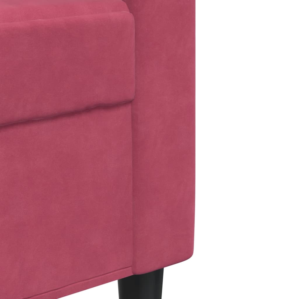 3-delige Loungeset met kussens fluweel wijnrood is nu te koop bij PeponiXL, paradijselijk wonen!