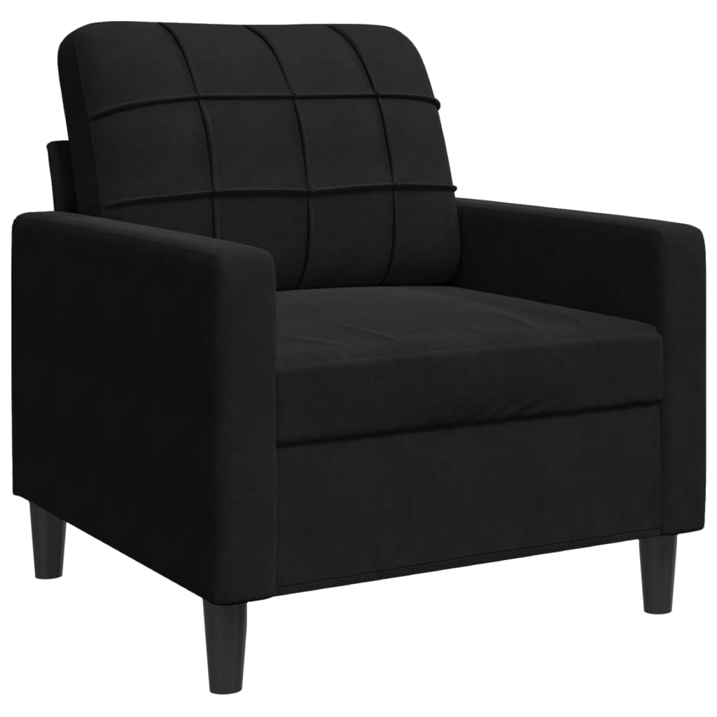 3-delige Loungeset met kussens fluweel zwart is nu te koop bij PeponiXL, paradijselijk wonen!
