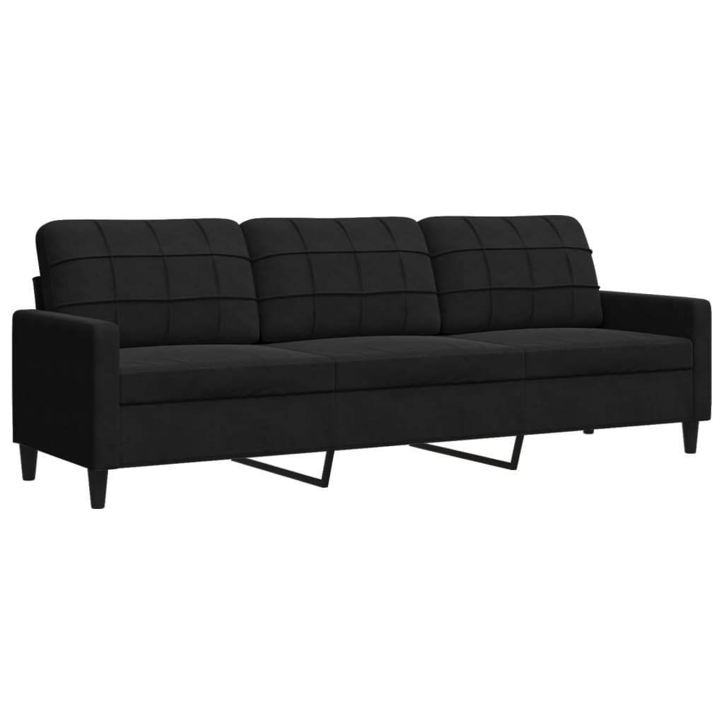 3-delige Loungeset met kussens fluweel zwart is nu te koop bij PeponiXL, paradijselijk wonen!