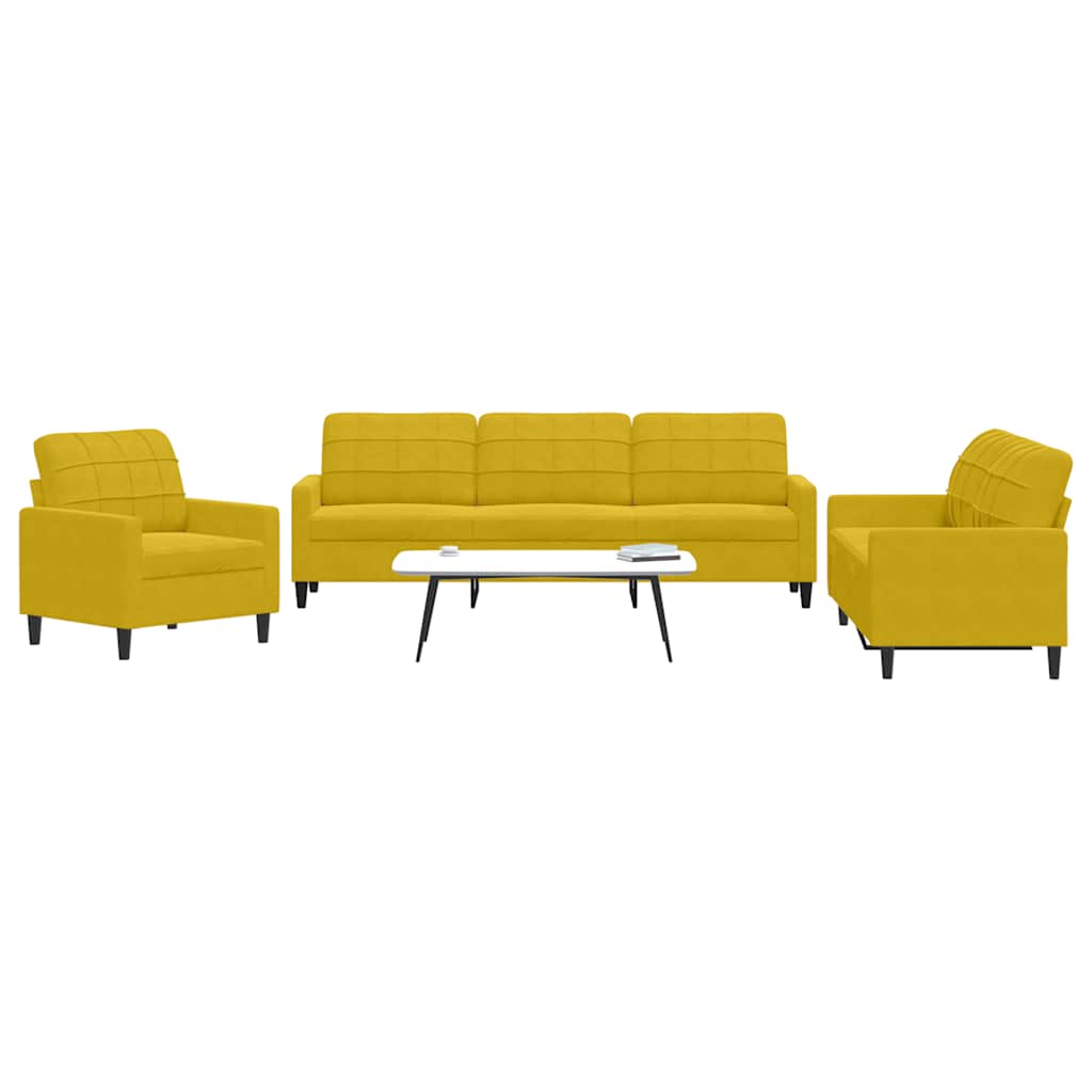 3-delige Loungeset met kussens fluweel geel is nu te koop bij PeponiXL, paradijselijk wonen!