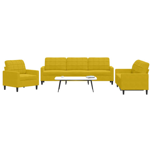 3-delige Loungeset met kussens fluweel geel is nu te koop bij PeponiXL, paradijselijk wonen!